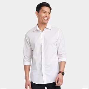 Men's Long Sleeve Button-Down Dress Shirt - Goodfellow & Co Off-White XXL